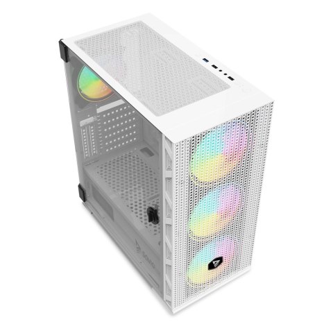 Obudowa komputerowa ARGB Mesh/Glass, Raptor X1 Biała Obudowa komputerowa ARGB Mesh/Glass, Raptor X1 Biała