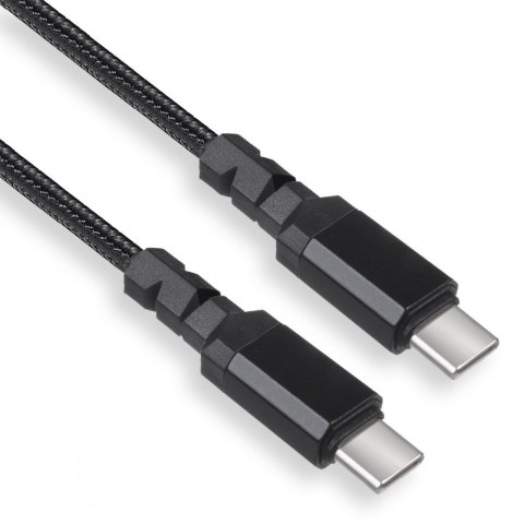 Kabel 2x USB-C 100W 2m wspierający PD przesył danych do 10Gbps MCE492 Czarny Kabel 2x USB-C 100W 2m wspierający PD przesył danych do 10Gbps MCE492 Czarny