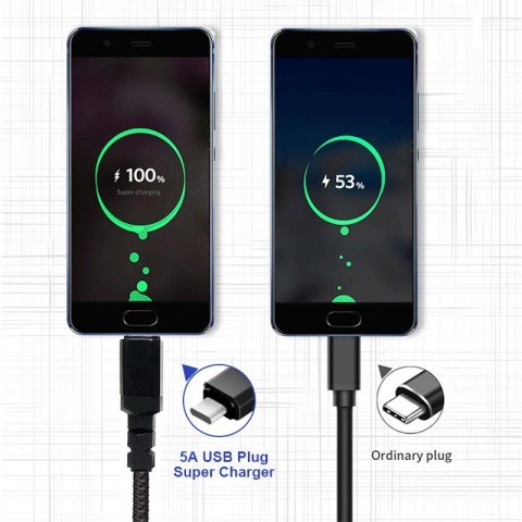 Kabel 2x USB-C 100W 2m wspierający PD przesył danych do 10Gbps MCE492 Czarny Kabel 2x USB-C 100W 2m wspierający PD przesył danych do 10Gbps MCE492 Czarny