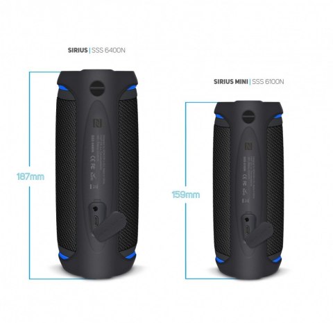 Głośnik Bluetooth SSS 6100 Sirius 16W, TWS, NFC, IPX6 Głośnik Bluetooth SSS 6100 Sirius 16W, TWS, NFC, IPX6