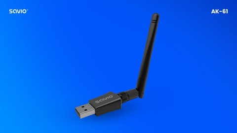 Karta sieciowa adapter Wi-Fi USB, 2.4 GHz / 5 GHz, 433 Mbps, AK-61 Karta sieciowa adapter Wi-Fi USB, 2.4 GHz / 5 GHz, 433 Mbps, AK-61