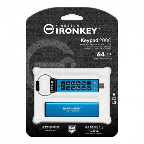 Pendrive 64GB IronKey Keypad 200C USB-C FIPS140-3 Lvl3 AES-256 Pendrive 64GB IronKey Keypad 200C USB-C FIPS140-3 Lvl3 AES-256