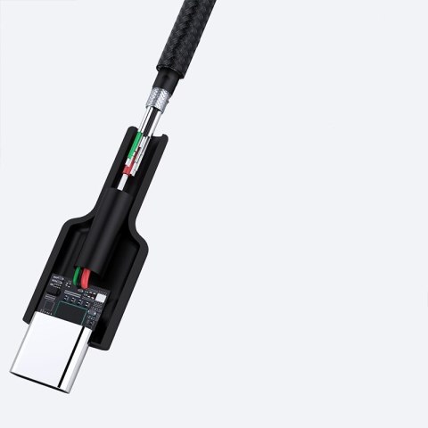 CB-CD30 kabel USB-C - USB-A 0,9m 60W PD 3A 20V nylonowy oplot czarny