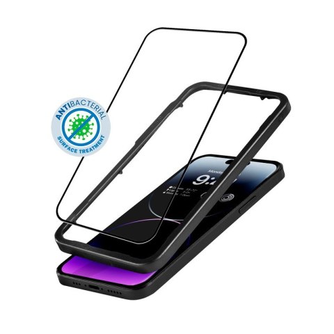 Szkło ochronne Anti-Bacterial 3D Armour Glass iPhone 14 Pro Max z ramką instalacyjną Szkło ochronne Anti-Bacterial 3D Armour Glass iPhone 14 Pro Max z ramką instalacyjną