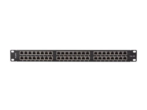 Patch panel 48 portów 1U 19 cali kat.6a ftp ekranowany czarny Patch panel 48 portów 1U 19 cali kat.6a ftp ekranowany czarny