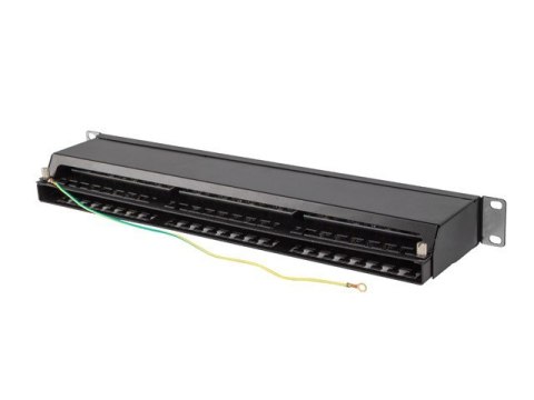 Patch panel 48 portów 1U 19 cali kat.6a ftp ekranowany czarny Patch panel 48 portów 1U 19 cali kat.6a ftp ekranowany czarny