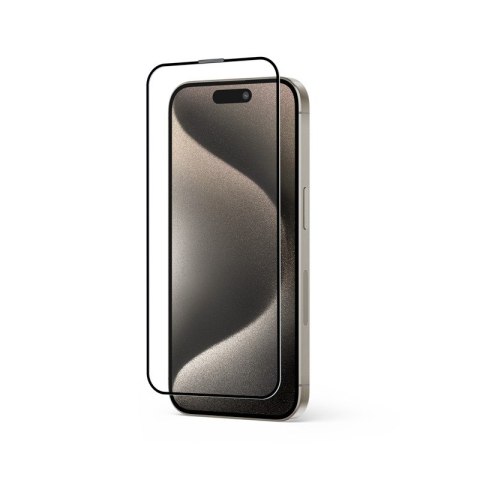 Szkło hartowane Anti-Bacterial 3D Armour Glass 9H na cały ekran iPhone iPhone 15 Pro z ramką instalacyjną