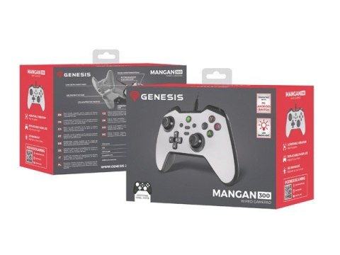 Gamepad Genesis Mangan 300 przewodowy do PC/Switch/Mobile Biały Gamepad Genesis Mangan 300 przewodowy do PC/Switch/Mobile Biały