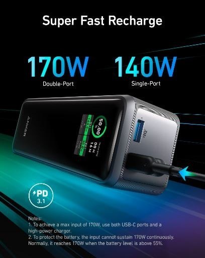 Powerbank Prime 27650 mAh 250W USB-C x 2 USB-A x 1 Powerbank Prime 27650 mAh 250W USB-C x 2 USB-A x 1
