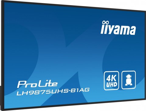 Monitor wielkoformatowy 97.5 cala ProLite LH9875UHS-B1AG 24/7,IPS,ANDROID.11,4K,OPS-PC-SLOT, 2x16W,DAISY.CHAIN,WiFi,500cd/m2 Monitor wielkoformatowy 97.5 cala ProLite LH9875UHS-B1AG 24/7,IPS,ANDROID.11,4K,OPS-PC-SLOT, 2x16W,DAISY.CHAIN,WiFi,500cd/m2