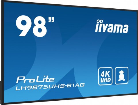 Monitor wielkoformatowy 97.5 cala ProLite LH9875UHS-B1AG 24/7,IPS,ANDROID.11,4K,OPS-PC-SLOT, 2x16W,DAISY.CHAIN,WiFi,500cd/m2 Monitor wielkoformatowy 97.5 cala ProLite LH9875UHS-B1AG 24/7,IPS,ANDROID.11,4K,OPS-PC-SLOT, 2x16W,DAISY.CHAIN,WiFi,500cd/m2
