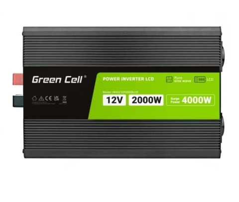 Przetwornica LCD 12V 2000W/4000W Czysty sinus z wywietlaczem Przetwornica LCD 12V 2000W/4000W Czysty sinus z wywietlaczem