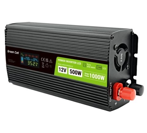 Przetwornica LCD 12V 500W/1000W Czysty sinus z wywietlaczem Przetwornica LCD 12V 500W/1000W Czysty sinus z wywietlaczem