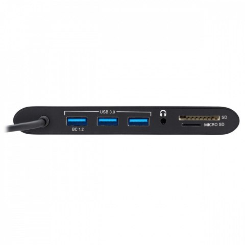 Stacja dokująca USB-C, podwójny wyświetlacz 4K HDMI/mDP, VGA, USB 3.2 Gen 1, koncentrator USB-A/C, GbE, karta pamięci, ładowanie