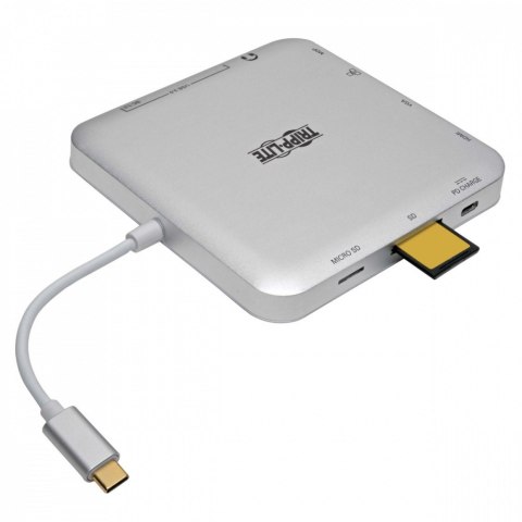 Stacja dokująca USB-C, podwójny wyświetlacz 4K HDMI/mDP, VGA, USB 3.2 Gen 1, koncentrator USB-A/C, GbE, ładowanie PD 60 W U442-D