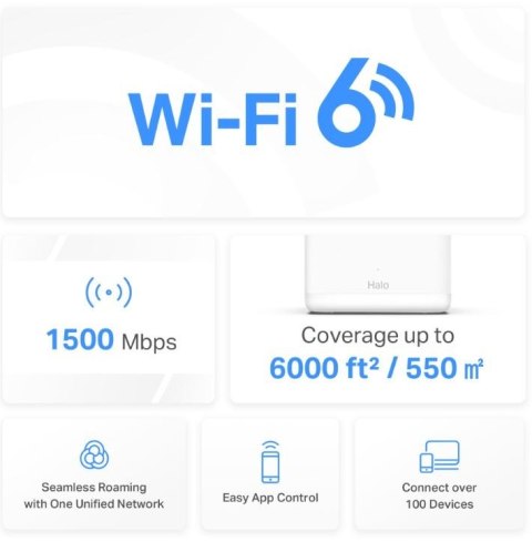 System WiFi Halo H60X AX1500 3-pak System WiFi Halo H60X AX1500 3-pak