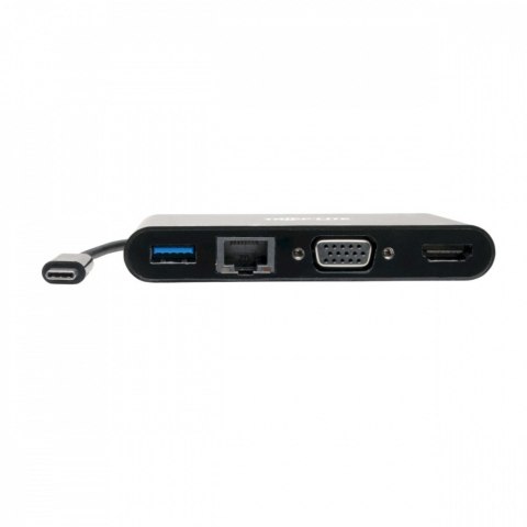 Wieloportowy adapter USB-C 4K HDMI, VGA, USB-A, GbE, HDCP U444-06N-HV4GUB Czarny Wieloportowy adapter USB-C 4K HDMI, VGA, USB-A, GbE, HDCP U444-06N-HV4GUB Czarny