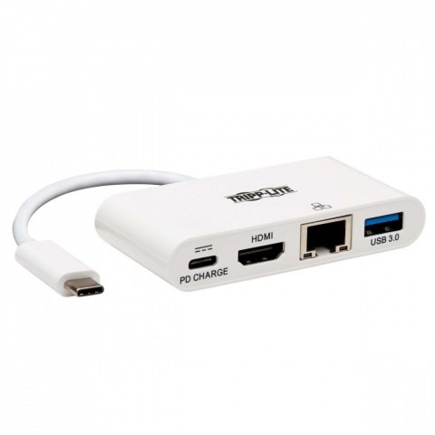 Wieloportowy adapter USB-C 4K HDMI, port USB-A, GbE, ładowanie PD 60 W, HDCP U444-06N-H4GU-C Biały Wieloportowy adapter USB-C 4K HDMI, port USB-A, GbE, ładowanie PD 60 W, HDCP U444-06N-H4GU-C Biały