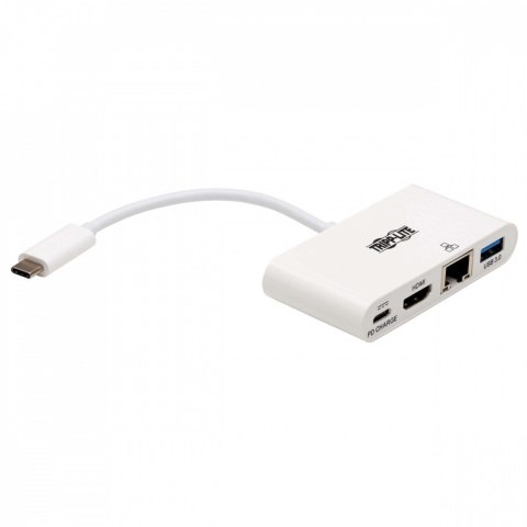 Wieloportowy adapter USB-C 4K HDMI, port USB-A, GbE, ładowanie PD 60 W, HDCP U444-06N-H4GU-C Biały Wieloportowy adapter USB-C 4K HDMI, port USB-A, GbE, ładowanie PD 60 W, HDCP U444-06N-H4GU-C Biały