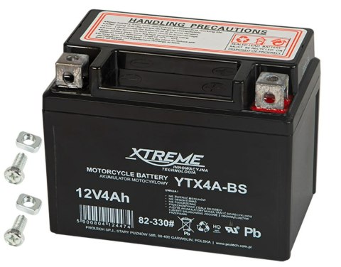 Akumulator AGM motocyklowy 12V 4Ah XTREME Akumulator AGM motocyklowy 12V 4Ah XTREME