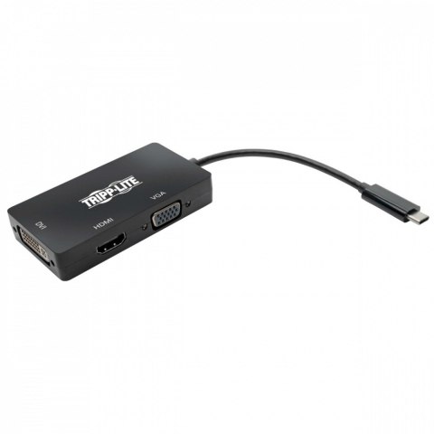 Wieloportowy adapter USB-C (M/3xF) 4K HDMI, DVI, VGA, HDCP. U444-06N-HDV4KB Czarny Wieloportowy adapter USB-C (M/3xF) 4K HDMI, DVI, VGA, HDCP. U444-06N-HDV4KB Czarny