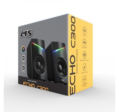 Głośniki komputerowe Echo C300 2.0 6W USB RGB LED Głośniki komputerowe Echo C300 2.0 6W USB RGB LED