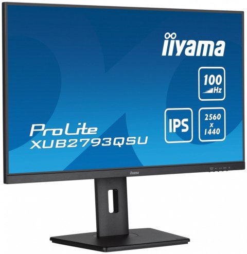 Monitor 27 cali ProLite XUB2793QSU-B6 IPS,QHD,HAS(150mm),100Hz,HDMI,DP,2x2W 2xUSB(3.2),FreeSync
