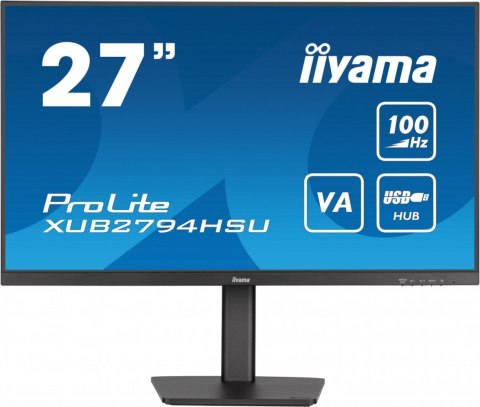 Monitor 27 cali ProLite XUB2794HSU-B6 VA,FHD,100HZ,4000:1,1MS,HDMI,DP,2xUSB, FreeSync,2x2W,HAS(150mm),PIVOT