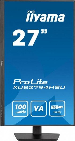 Monitor 27 cali ProLite XUB2794HSU-B6 VA,FHD,100HZ,4000:1,1MS,HDMI,DP,2xUSB, FreeSync,2x2W,HAS(150mm),PIVOT