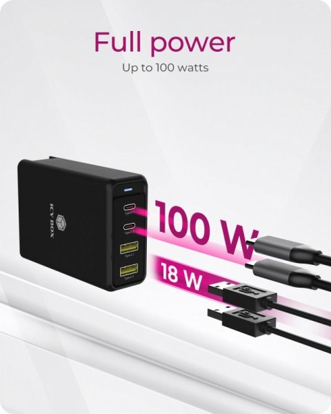 Ładowarka IB-PS104-PD 100 Watt 2 x Type-C + 2 x Type-A Ładowarka IB-PS104-PD 100 Watt 2 x Type-C + 2 x Type-A