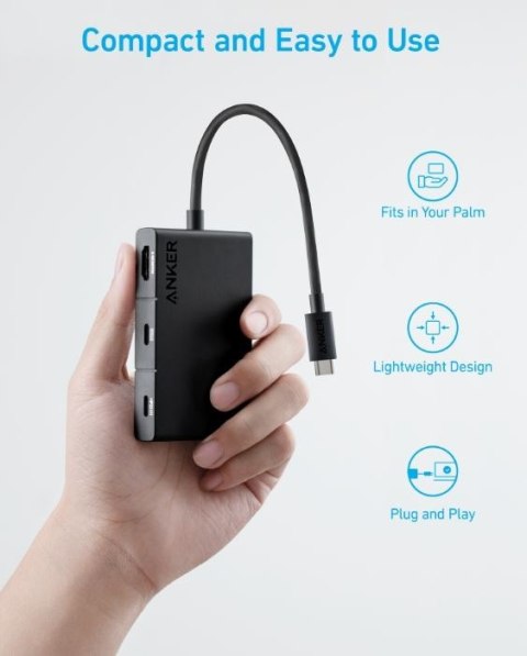 Hub 332 USB-C 5w1 4K HDMI Single Display czarny Hub 332 USB-C 5w1 4K HDMI Single Display czarny