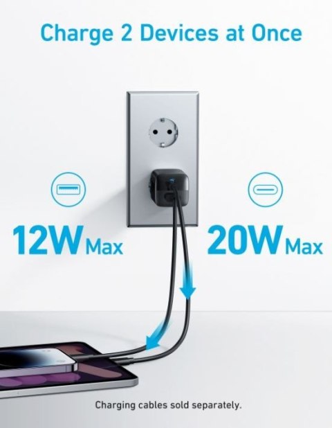 Ładowarka sieciowa 323 33W 1xUSB-A 1xUSB-C czarna