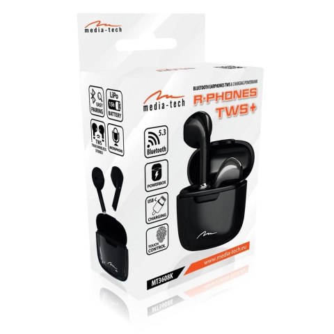 Słuchawki douszne Bluetooth R-PHONES TWS MT3608K (czarne)