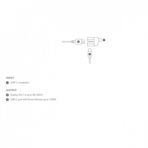 Adapter USB-C do DP PD 8K 100W Adapter USB-C do DP PD 8K 100W