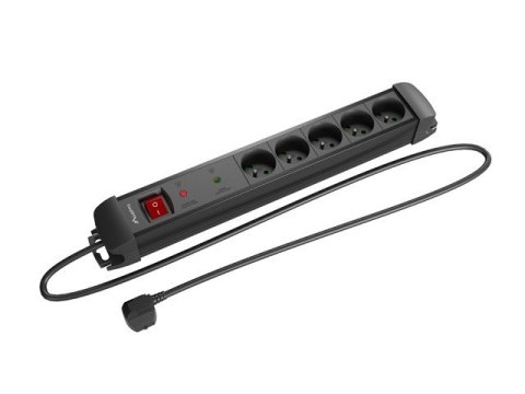 Listwa zasilająca 5.0m 5x230 cz SP1-05E-0500-BK