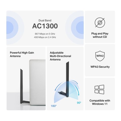 Mercusys MA30H AC1300 High Gain Wi-Fi USB Adapter Mercusys MA30H AC1300 High Gain Wi-Fi USB Adapter