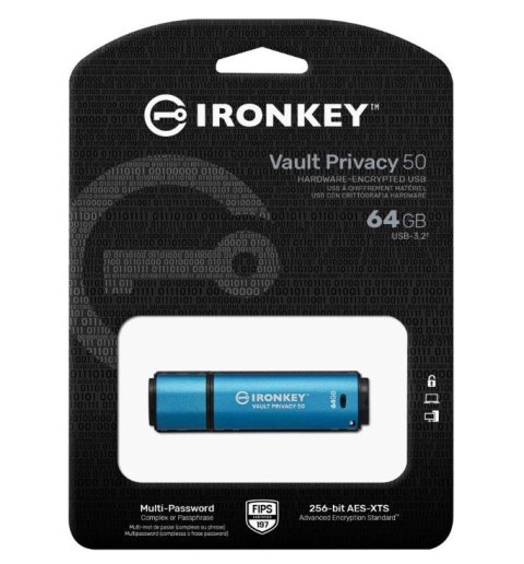 Pendrive 64GB IronKey Vault Privacy 50 FIPS197 AES-256 Pendrive 64GB IronKey Vault Privacy 50 FIPS197 AES-256