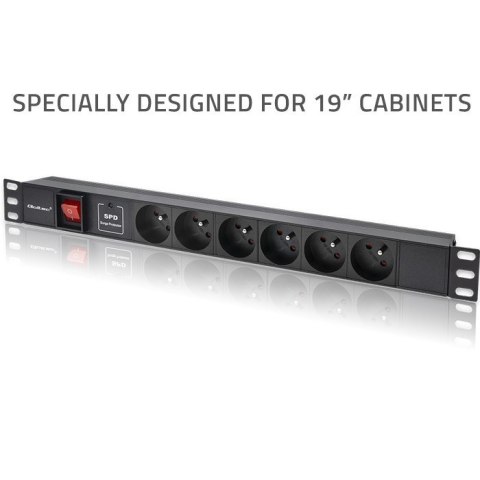 Listwa zasilająca PDU do RACK 19" | 1U | 16A | 6xFRENCH | 1.8m Listwa zasilająca PDU do RACK 19" | 1U | 16A | 6xFRENCH | 1.8m