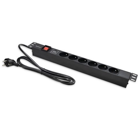 Listwa zasilająca PDU do RACK 19" | 1U | 16A | 6xFRENCH | 1.8m Listwa zasilająca PDU do RACK 19" | 1U | 16A | 6xFRENCH | 1.8m