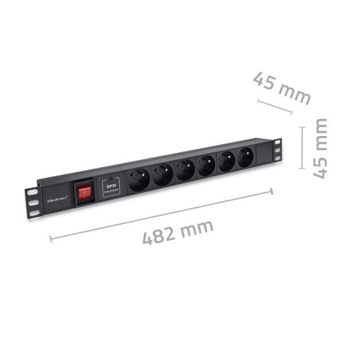 Listwa zasilająca PDU do RACK 19" | 1U | 16A | 6xFRENCH | 1.8m Listwa zasilająca PDU do RACK 19" | 1U | 16A | 6xFRENCH | 1.8m