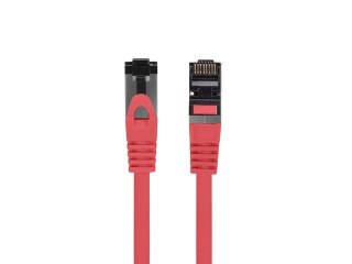 Patchcord kat.8.1 S/FTP CU 0.5m czerwony fluke