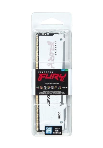 Pamięć DDR5 Fury Beast RGB 16GB(1*16GB)/6400 CL32 biała