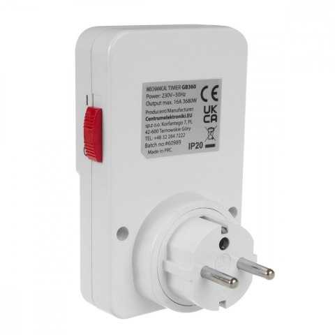 Włącznik czasowy timer mechaniczny GB360 E Włącznik czasowy timer mechaniczny GB360 E