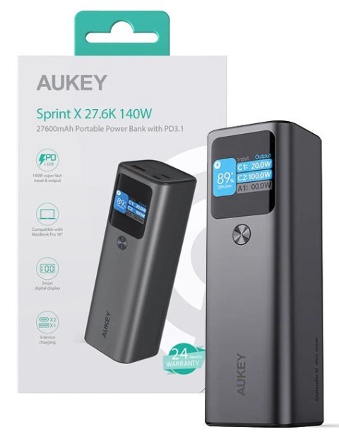 PB-Y45 Sprint X Power Bank 27600 mAh 140W 3xUSB PD 3.1 PPS 28V Smart Digital Display