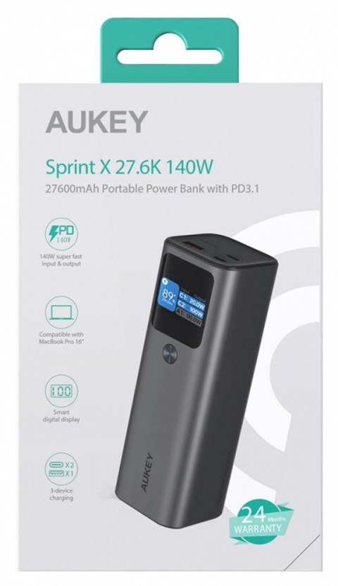 PB-Y45 Sprint X Power Bank 27600 mAh 140W 3xUSB PD 3.1 PPS 28V Smart Digital Display