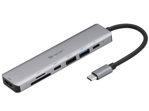 Adapter A-2, USB Type-C z czytnikiem kart, HDMI 4k, USB 3.0, PDW 60W Adapter A-2, USB Type-C z czytnikiem kart, HDMI 4k, USB 3.0, PDW 60W