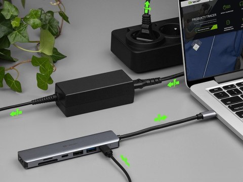 Adapter A-2, USB Type-C z czytnikiem kart, HDMI 4k, USB 3.0, PDW 60W Adapter A-2, USB Type-C z czytnikiem kart, HDMI 4k, USB 3.0, PDW 60W
