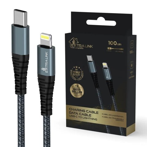 Kabel USB Typ-C do Lightning Smart Life 1m czarny Kabel USB Typ-C do Lightning Smart Life 1m czarny