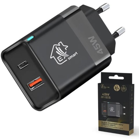 Ładowarka Smart Life Fast Charger 45W GaN USB-C, USB-A Ładowarka Smart Life Fast Charger 45W GaN USB-C, USB-A