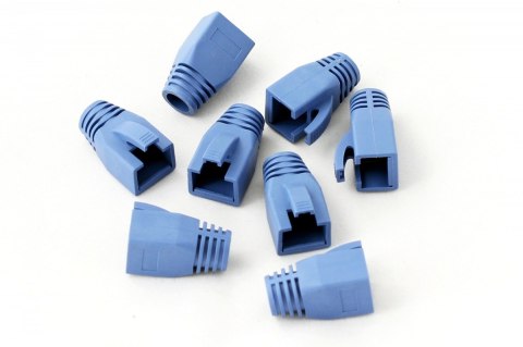 Osłonka na wtyk RJ45, na kable o średnicy do 7,5mm, opakowanie 100 szt. Niebieska Osłonka na wtyk RJ45, na kable o średnicy do 7,5mm, opakowanie 100 szt. Niebieska